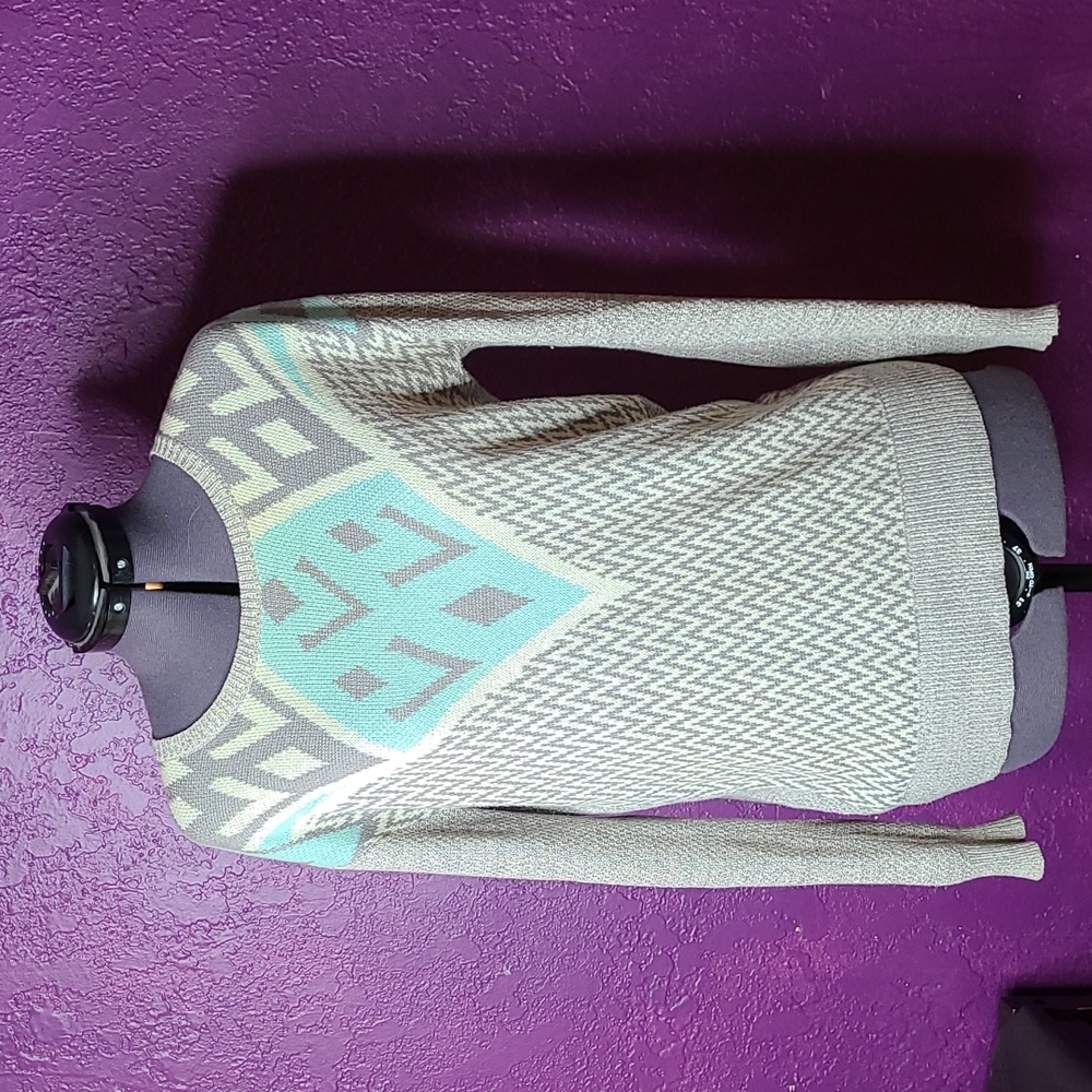 Ecote Blue and White Diamond Sweater